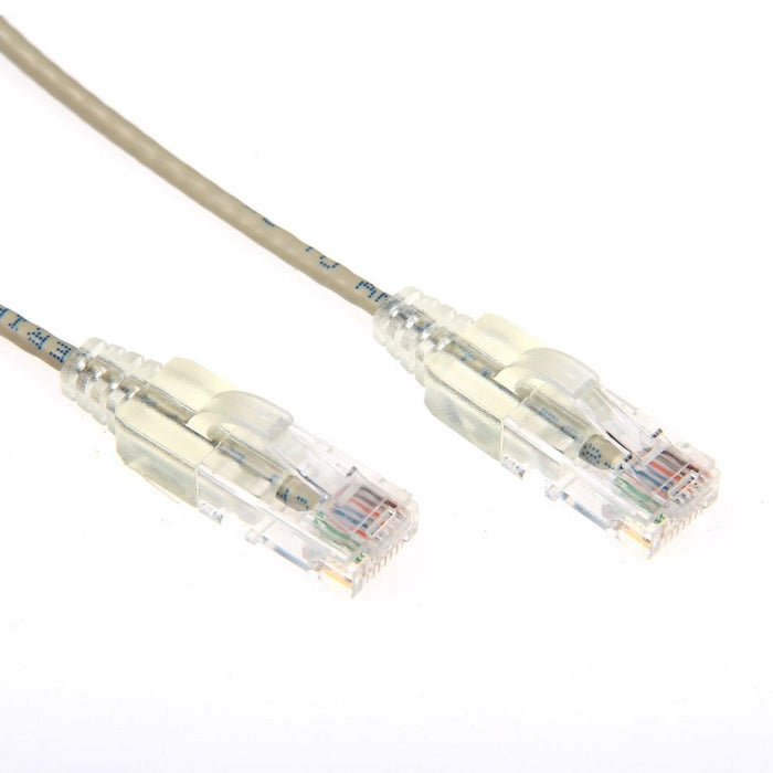 DYNAMIX 3m Cat6A 10G Beige Ultra-Slim Component Level UTP Patch Lead (30AWG) with RJ45 Unshielded Gold Plated Connectors. Supports PoE IEEE 802.3af (15.4W). CDPLS-C6-3