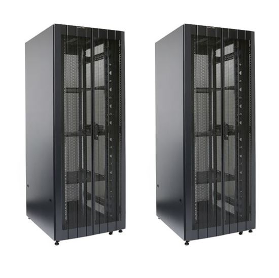 DYNAMIX 42RU Server Cabinet 1000mm Deep (800x1000x2081mm) FLAT PACK 3x fixed shelves, 4x fans, 25x cage nuts, 4x castors, 4x levelling feet Single front & bifold rear mesh doors. 6-Way PDU installed. Black CDRST42-8X10FP