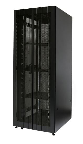 DYNAMIX 45RU Server Cabinet 1000mm Deep (800x1000x2181mm) FLAT PACK 3x fixed shelves, 4x fans, 25x cage nuts, 4x castors, 4x levelling feet Single front & bifold rear mesh doors. 6-Way PDU installed. Black CDRST45-8X10FP