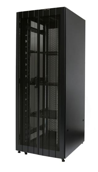 DYNAMIX 47RU Server Cabinet 1000mm Deep (800x1000x2250mm) FLAT PACK 3x fixed shelves, 4x fans, 25x cage nuts, 4x castors, 4x levelling feet Single front & bifold rear mesh doors. 6-Way PDU installed. Black CDRST47-8X10FP