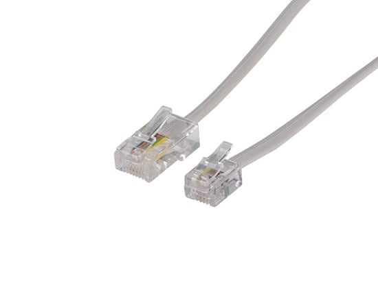 DYNAMIX 5m RJ12 to RJ45 Cable - 4C All pins connected crossed, Colour Grey CDC-RJ1245-5