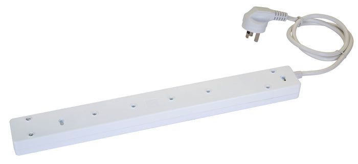 Dynamix 6-way 10A Home & Office Powerboard, 2x USB 3.4A Rapid Charging Ports, Safety Overload with Push Button Reset, 1m Lead CDA16U