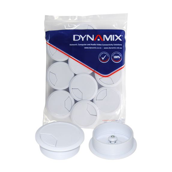 Dynamix 60mm Round Desk Grommet, White, 10 Pack CDCG60WH-10