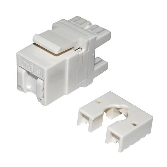 DYNAMIX Cat6 Keystone Shuttered 180 RJ45 Jack. Suitable for Open Keystone Plates Only - NOT face plate adapter clips CDFP-C6-007SH