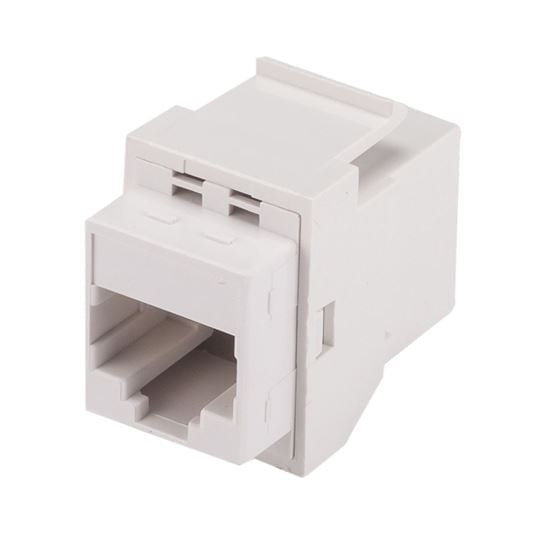 DYNAMIX Cat6 Rated RJ45 8C Joiner, 2-Way (2x RJ45 Sockets) Colour White CDA-RJ45C6NWH