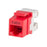 DYNAMIX Cat6 RED Keystone RJ45 Jack for 110 Face Plate T568A/T568B Wiring. 180 Slimline Jack. CDFP-C6-RED