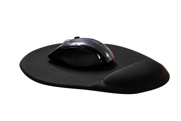 DYNAMIX Ergonomic Mouse Pad with Supporting Gel Palm Rest. Dimension 250x210x23mm. Ultra Smooth Surface with Contoured Edges to Provide Additional Comfort. Non-Skid Base. Black Colour CDMR-GEL07