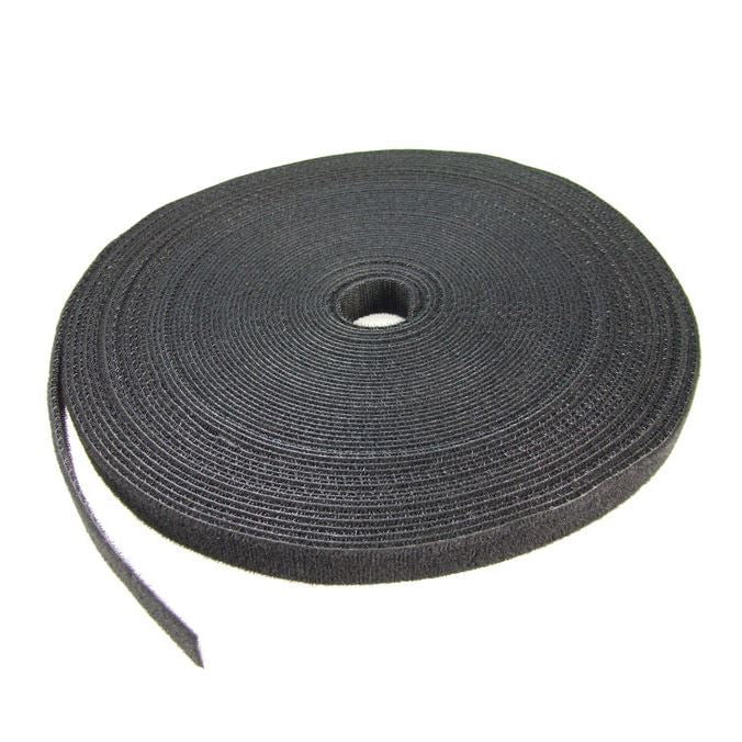 Dynamix Hook & Loop Roll, 20m x 25mm Dual Sided, Black CDCAB2025V