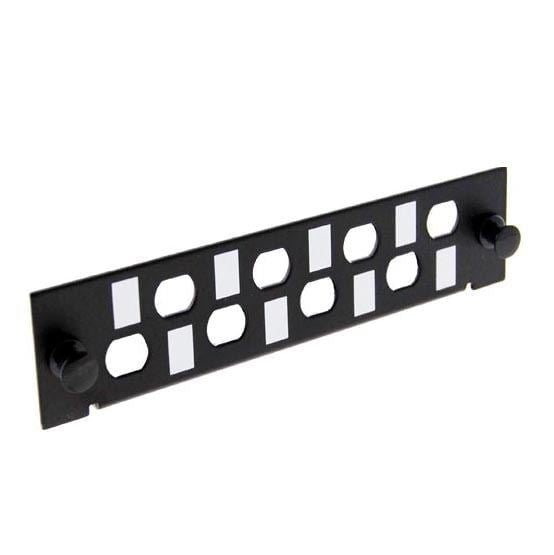 DYNAMIX ST Simplex/FC Simplex 8x Port Plate Unloaded, 2x Tier Screw less Design, Black Colour. For Use with FPP3PB CDFPP-STS8