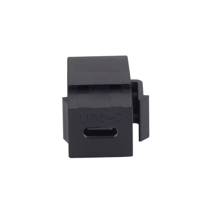 DYNAMIX USB-C 3.1 Keystone Jack Female to Female Connectors. Supports 5A, 20V Pass Through. Black Colour. CDFP-USB3C-BK