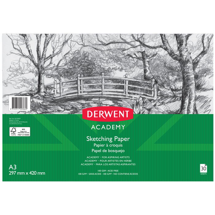 Derwent Academy Sketch Pad Portrait A3, 30 Sheets