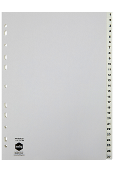 Marbig A4 White Polypropylene Indices/Divider, 1-54