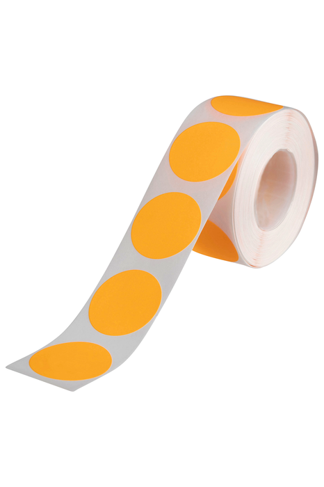 Quikstik Label Dispenser Circle 24mm Fluoro Orange 350 Labels, Permanent Adhesive