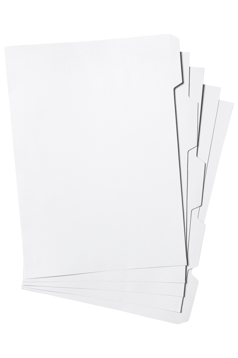 Marbig A4 Unpunched White Indices/Divider, 5 Tabs
