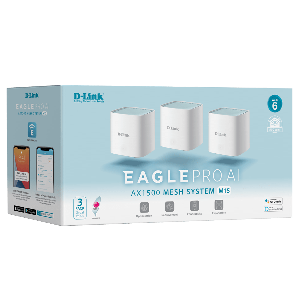 Pro Mesh EAGLE PRO AI AX1500 Mesh System (3-Pack) D-Link Eagle Pro Mesh System ...