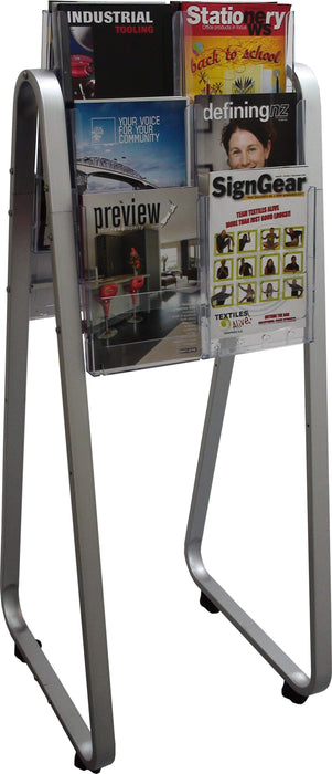 Easel Floor Stand & A4 Brochure Holder Double Side x 12 A4 LX790012