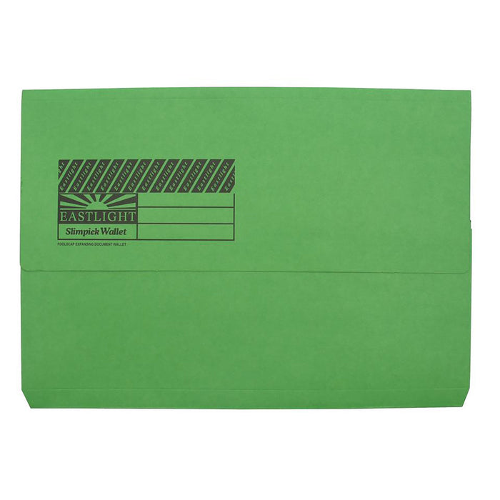 Eastlight Foolscap Document Wallet Green 10's pack AO45114A