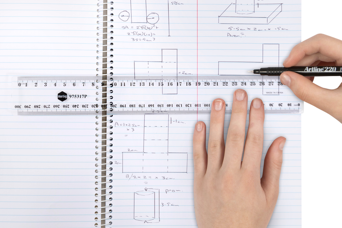 Marbig Clear Plastic Ruler 30cm x Pack of 24 (975317P)