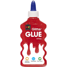 EC Glitter Glue 177ml Red CX228041