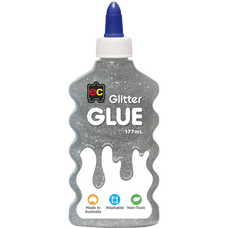 EC Glitter Glue 177ml Silver CX228040