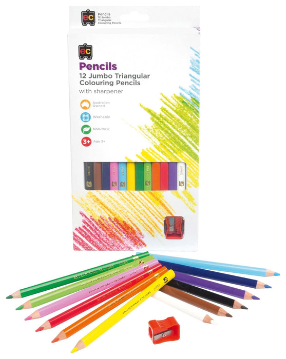 EC Jumbo Triangular Washable Colour Pencil 12's Pack CX227990