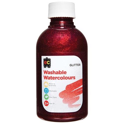 EC Watercolour Glitter Paint 250ml - Red CX227805