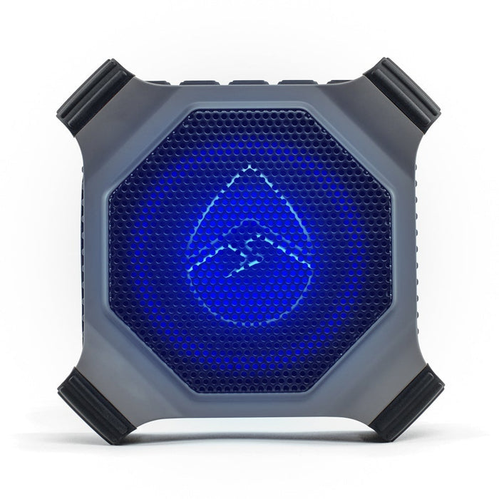 EcoXgear EcoEdge+ Waterproof Bluetooth Speaker, Compact, Rugged, RGB Party Lights, Grey, GDI-EXEGPL410 DSECXEEG