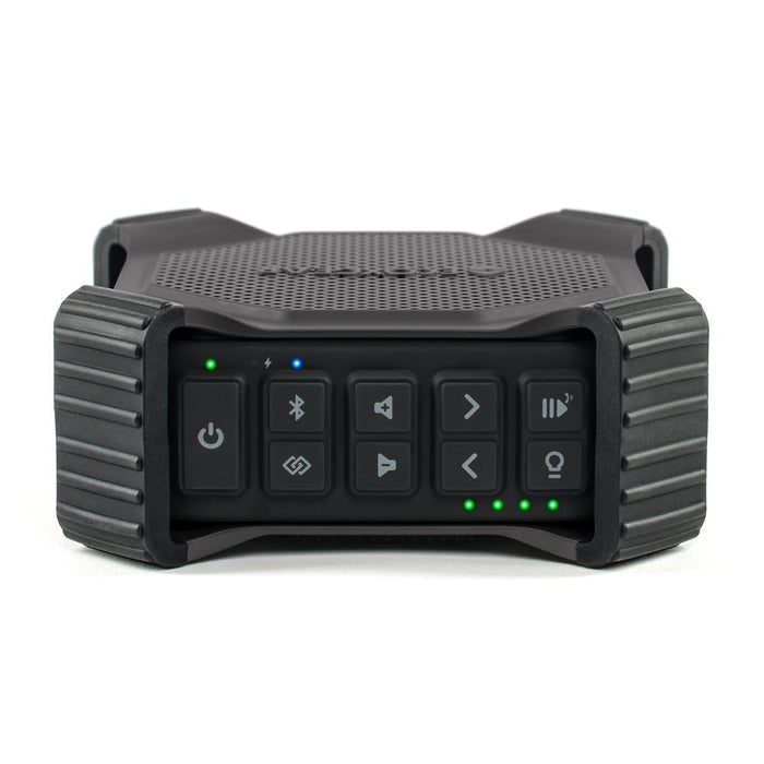 EcoXgear EcoEdge+ Waterproof Bluetooth Speaker, Compact, Rugged, RGB Party Lights, Grey, GDI-EXEGPL410 DSECXEEG
