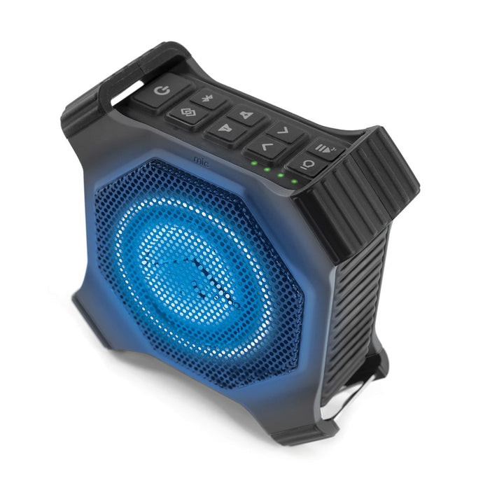 EcoXgear EcoEdge+ Waterproof Bluetooth Speaker, Compact, Rugged, RGB Party Lights, Grey, GDI-EXEGPL410 DSECXEEG