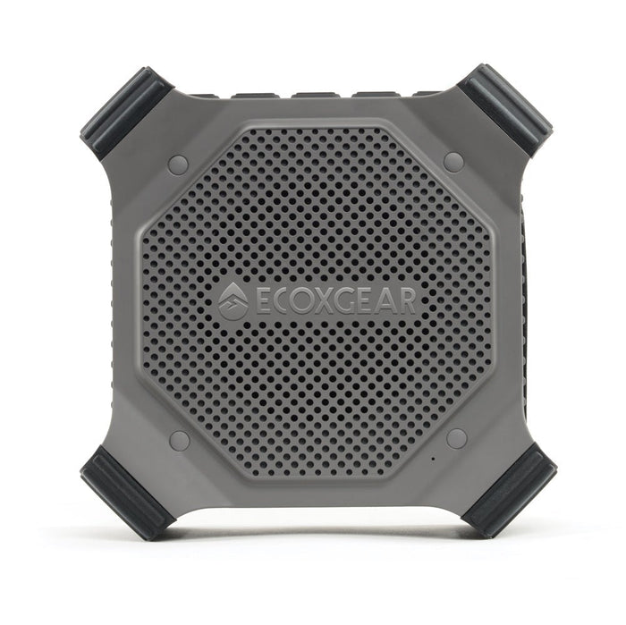 EcoXgear EcoEdge+ Waterproof Bluetooth Speaker, Compact, Rugged, RGB Party Lights, Grey, GDI-EXEGPL410 DSECXEEG