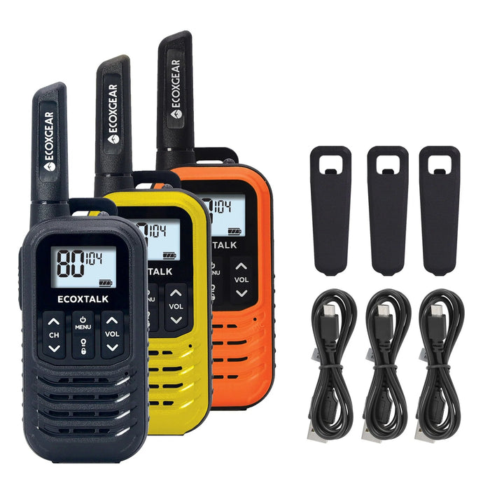 Ecoxgear EcoX UHF 0.5W Handheld Radio, Pack of 3 DSECXG503