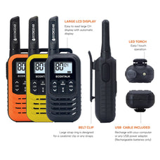 Ecoxgear EcoX UHF 0.5W Handheld Radio, Pack of 3 DSECXG503