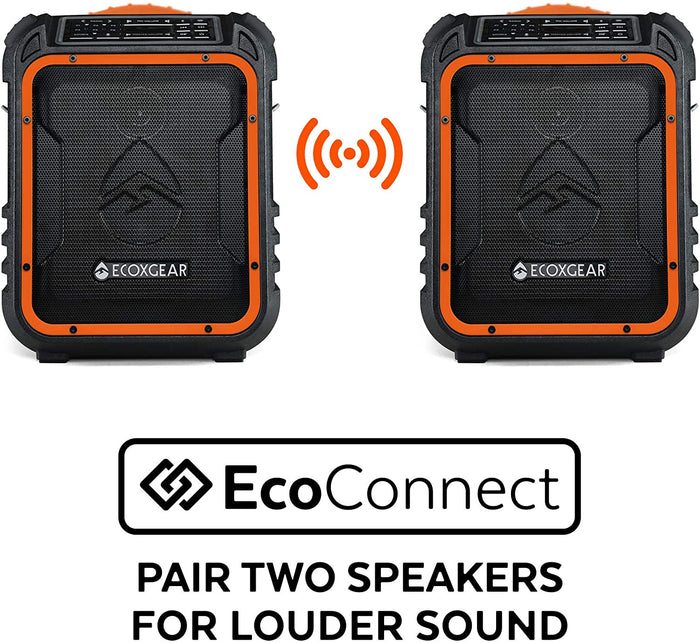 EcoXgear EcoXplorer Rugged Waterproof Shockproof Portable Bluetooth Speaker, AM/FM/Wireless, GDI-EXPLR100 Orange DSECXEXO