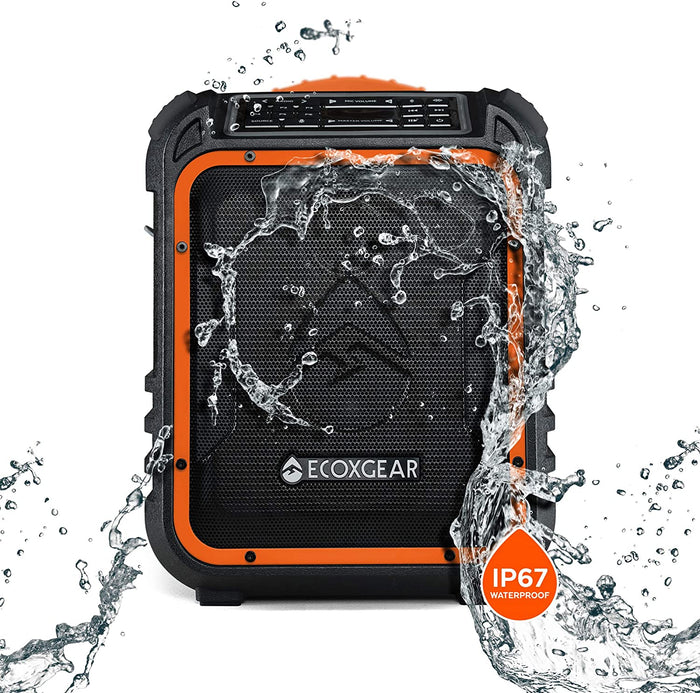 EcoXgear EcoXplorer Rugged Waterproof Shockproof Portable Bluetooth Speaker, AM/FM/Wireless, GDI-EXPLR110 Grey DSECXEXG