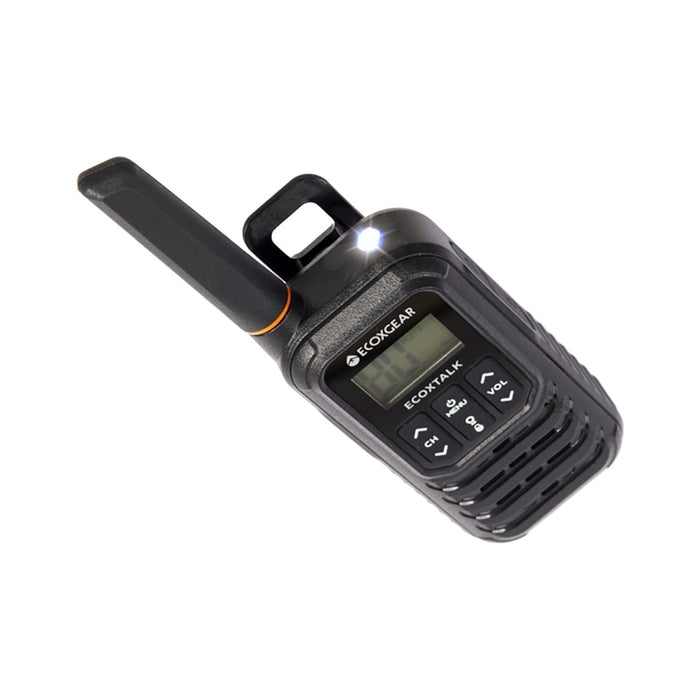 Ecoxgear Ecoxtalk 1-WATT IP54 Handheld UHF Radio 7km, Black, Twin Pack DSECXG1002