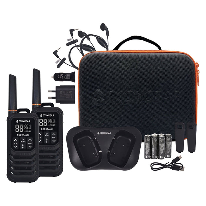 Ecoxgear Ecoxtalk 2-Watt IP67 Handheld UHF Radio 13km, Twin Pack DSECXG2002