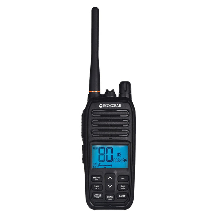 Ecoxgear Ecoxtalk 5-Watt Long Range IP67 Handheld UHF Radio 17km Black, 2's Pack DSECXG5002