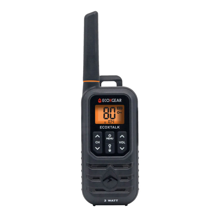 ECOXGEAR ECOXTALK EXG210S-2PK Rugged 2.0 Watt UHF Radios, Pack of 2, Black DSECXG2102