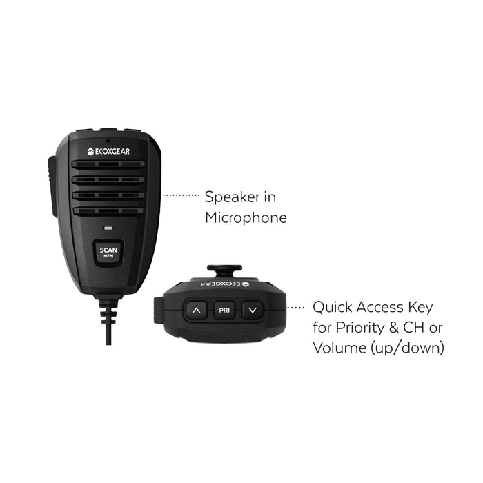 ECOXGEAR ECOXTALK Super Compact EXG3000 5.0W UHF CB Fixed Mount Radio DSECX3000