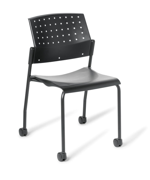 Eden 550 Black Frame Community Chair 4-Leg / Castors ED-550LEGCASBLK