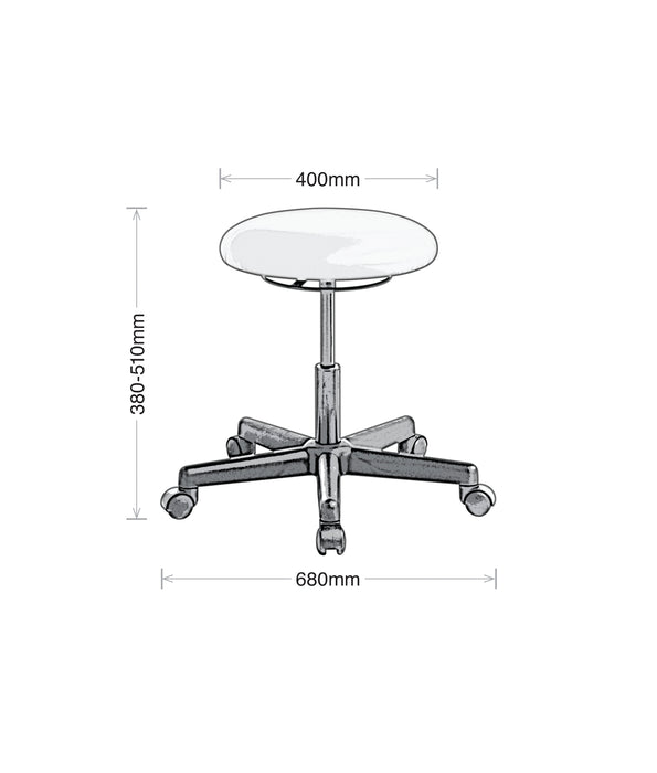 Eden Button Stool Height Adjustable, Black Vinyl ED-BUTTON-BLKVYL