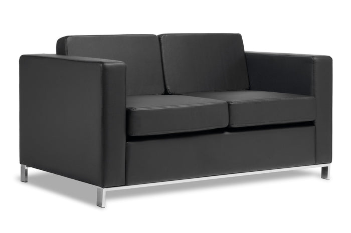 Eden Carlo 2-Seater Sofa, Black Leather-Look ED-CARLO2SEAT-BLKPU