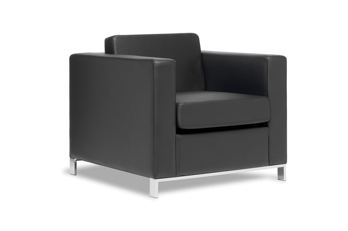 Eden Carlo Chair Sofa, Black Leather-Look ED-CARLOCHA-BLKPU