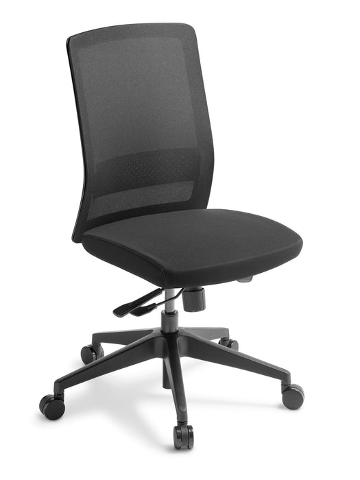Eden Coach Synchro Highback Ergonomic Chair, Standard Black Fabric No Arms ED-COACH-BLK