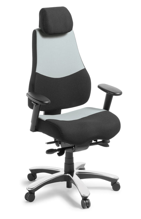 Eden Control Synchro Highback Ergonomic Chair, Standard Grey/Black Fabric ED-CNTL-GRY/BLK