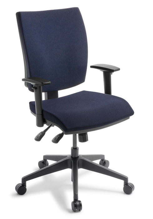 Eden Edge 3-lever Midback Ergonomic Office Chair With Arms / Quantum Navy fabric ED-EDGE3MBWA-QUANAV