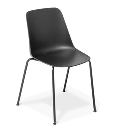 Eden Max 4-Leg Meeting or Cafe Chair Black / Black ED-MXLGBLK-BLK