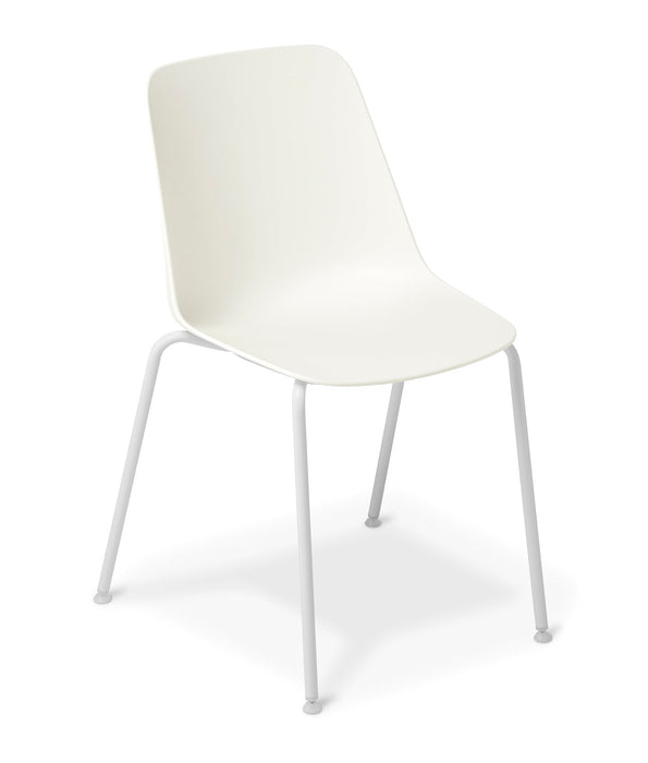 Eden Max 4-Leg Meeting or Cafe Chair White / White ED-MXLGWHT-WHT