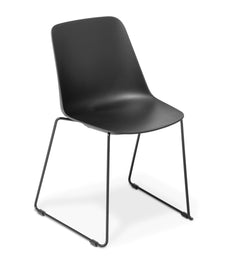Eden Max Sled Meeting or Cafe Chair Black / Black ED-MXSLDBLK-BLK