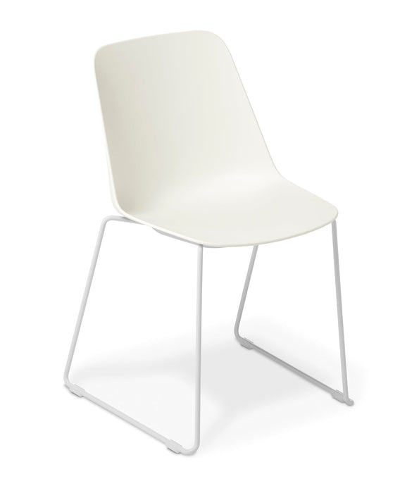Eden Max Sled Meeting or Cafe Chair White / White ED-MXSLDWHT-WHT